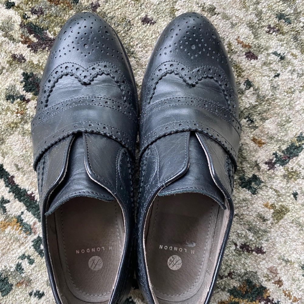 H London Slip-on Wingtip Loafers Sz 36